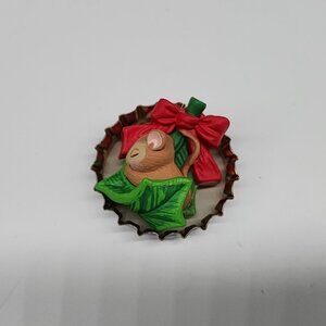 Hallmark Keepsake Ornament Collector's Club 1993 Forty Winks Mouse In Bottle Cap